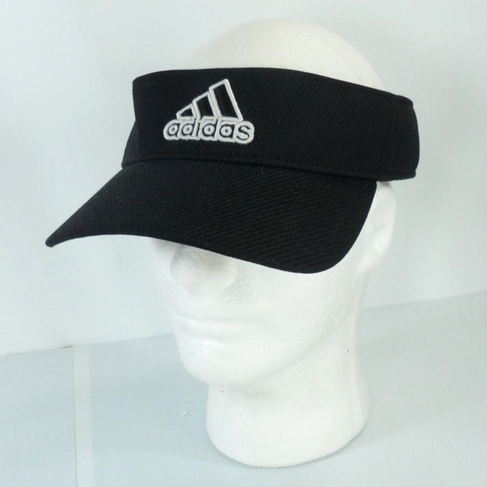 Adidas Climalite Golf Embroidered Logo Strapback Visor Cap Hat Black